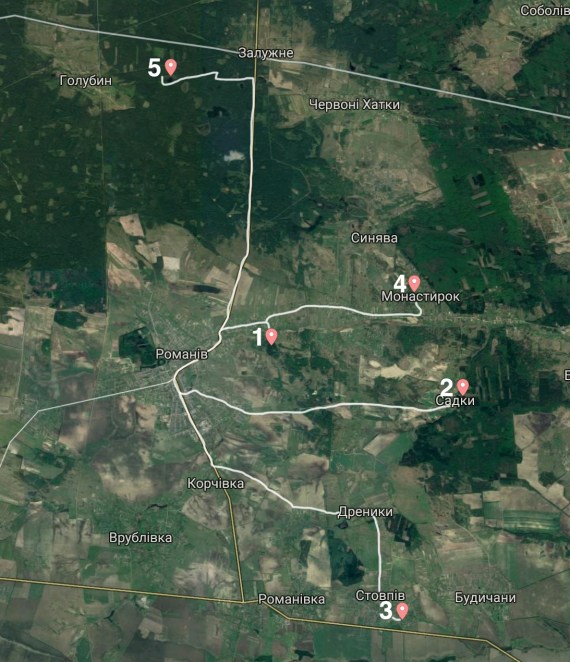 Маршрути до години